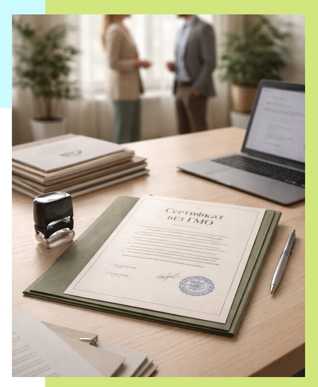 Сертификат без ГМО в Кольчугине от 7628 р. оформить срочно Алешин-Кль